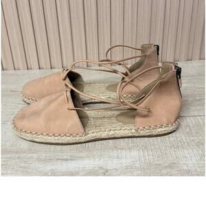 Eileen Fisher Lee Ballet Espadrille Suede Flat Sandals Sz 8 Womens Shoes